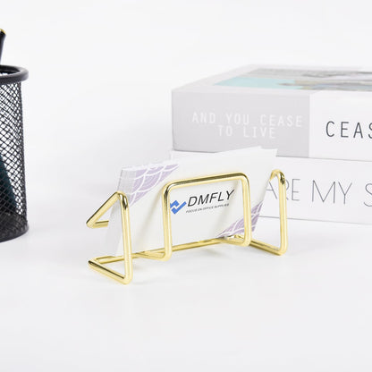 Metal Business Card Holder for Desk, Cute Card Display Stand, Compatible with Various Countertops, Gold
