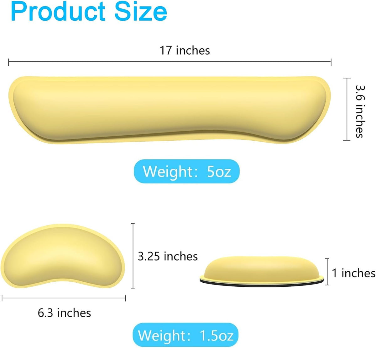 Mouse Wrist Rest, Ergonomic Memory Foam Mouse Wrist for Computer Desk Mats Support, PU Leather Hand Rest Pad Cushion for Gaming, Laptop, Men, Women, Pain Relief & Easy Typing, Black