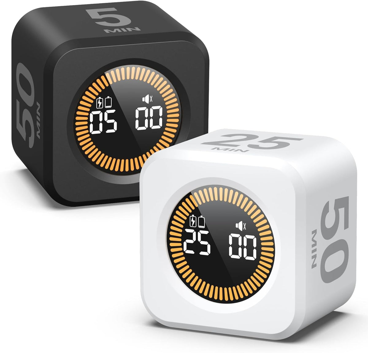 KADAMS Pomodoro Cube Timer Productivity Visual Timer - 5/10/25/50 Min Rotating Countdown (1, Green)