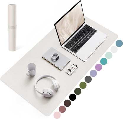 YSAGi Non-Slip Leather Desk Pad, Waterproof Laptop Computer Desk Keyboard Mat, Table Protector Blotter Mat, Large Mouse Pad for Office/Work/Home/Decor(Dark Brown, 31.5" x 15.7")