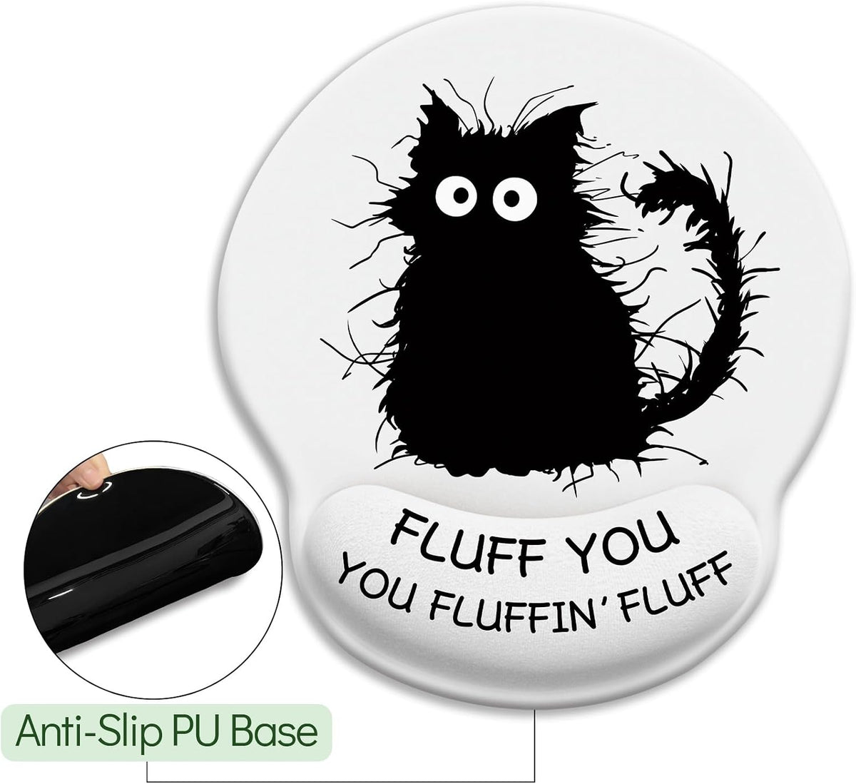 Funny Ergonomic Mouse Pad with Wrist Rest, Cat Desk Decor Gifts - Colors A