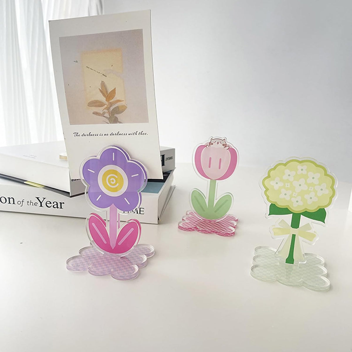 6 pcs Cute Flower Table Card Memo Holder Stand, Table Photo Display Clip Stand for Monmory Photo Picture Memo Cards Paper Note Postcards Wedding Number Card Display