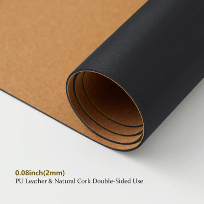 Large Cork Desk Mat - 47.2"x 17" Desk Pad for Office and Home - Ideal for Large Mouse Pad and Desk Mats on Top of Desks(Dark Green)
