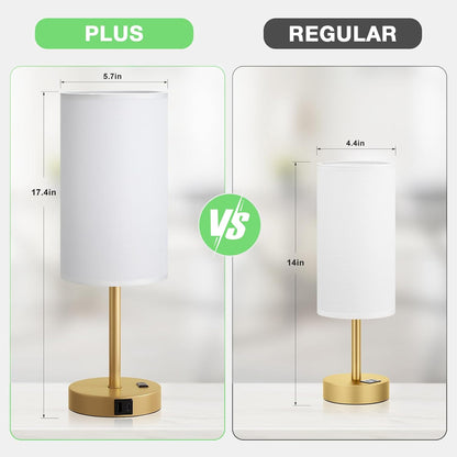 Dicoool Bedside Table Lamp for Bedroom - 3-Way Dimmable Touch Lamp, USB A+C