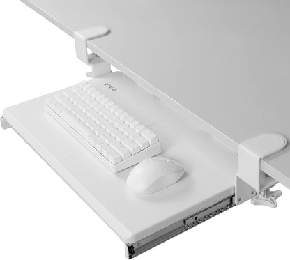VIVO Extra Long Clamp-on Computer Keyboard and Mouse Under Desk Slider Tray, 34 x 11 inch Pull Out Platform Drawer, Black, MOUNT-KB15EB