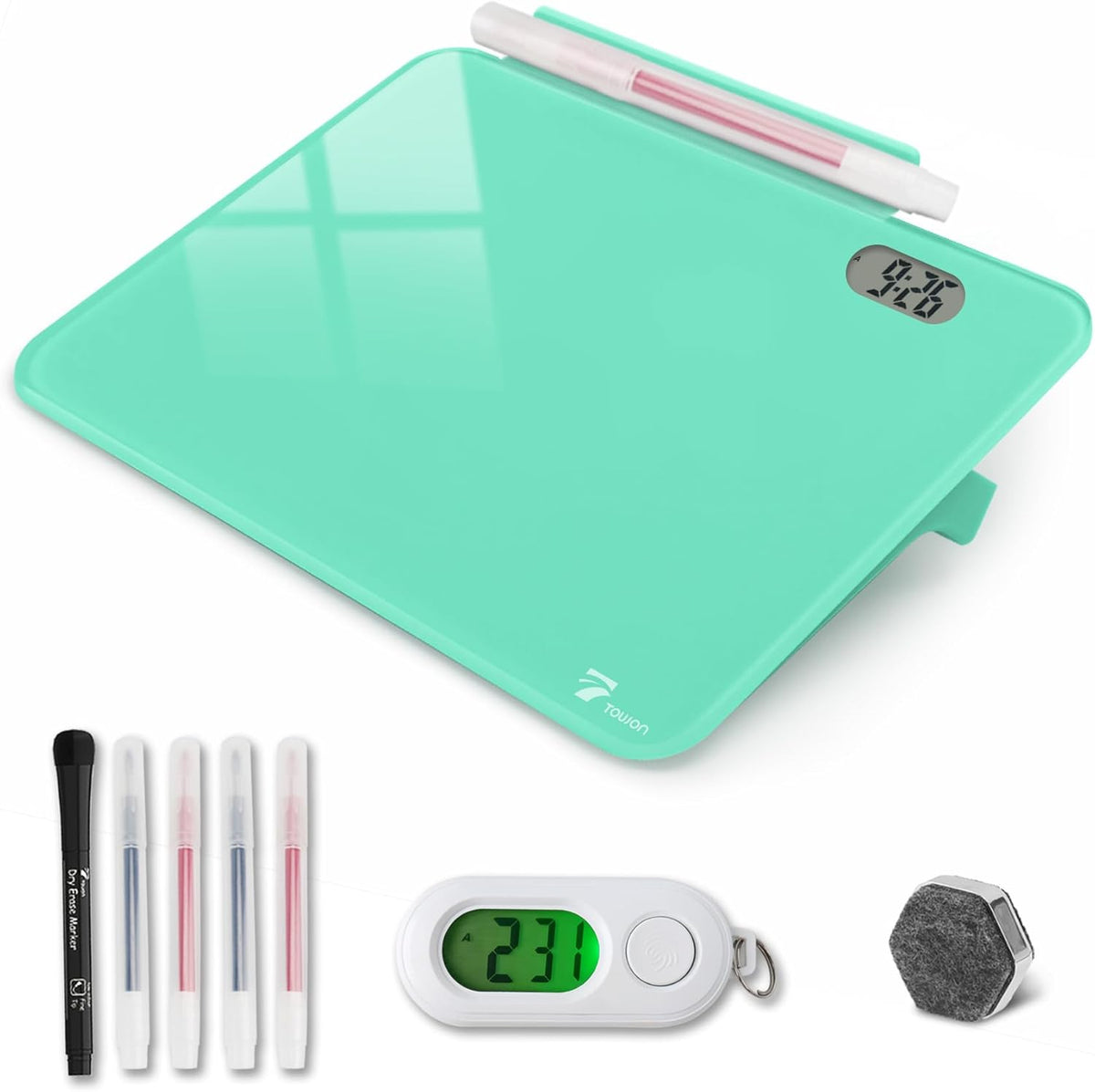 Small Glass Desktop Whiteboard Dry-Erase, Mini Pure Glass Whiteboard Stand