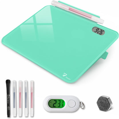 Small Glass Desktop Whiteboard Dry-Erase, Mini Pure Glass Whiteboard Stand