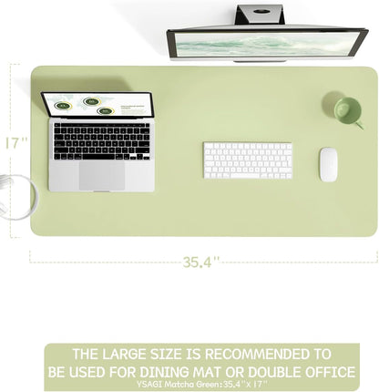 YSAGi Non-Slip Leather Desk Pad, Waterproof Laptop Computer Desk Keyboard Mat, Table Protector Blotter Mat, Large Mouse Pad for Office/Work/Home/Decor(Dark Brown, 31.5" x 15.7")
