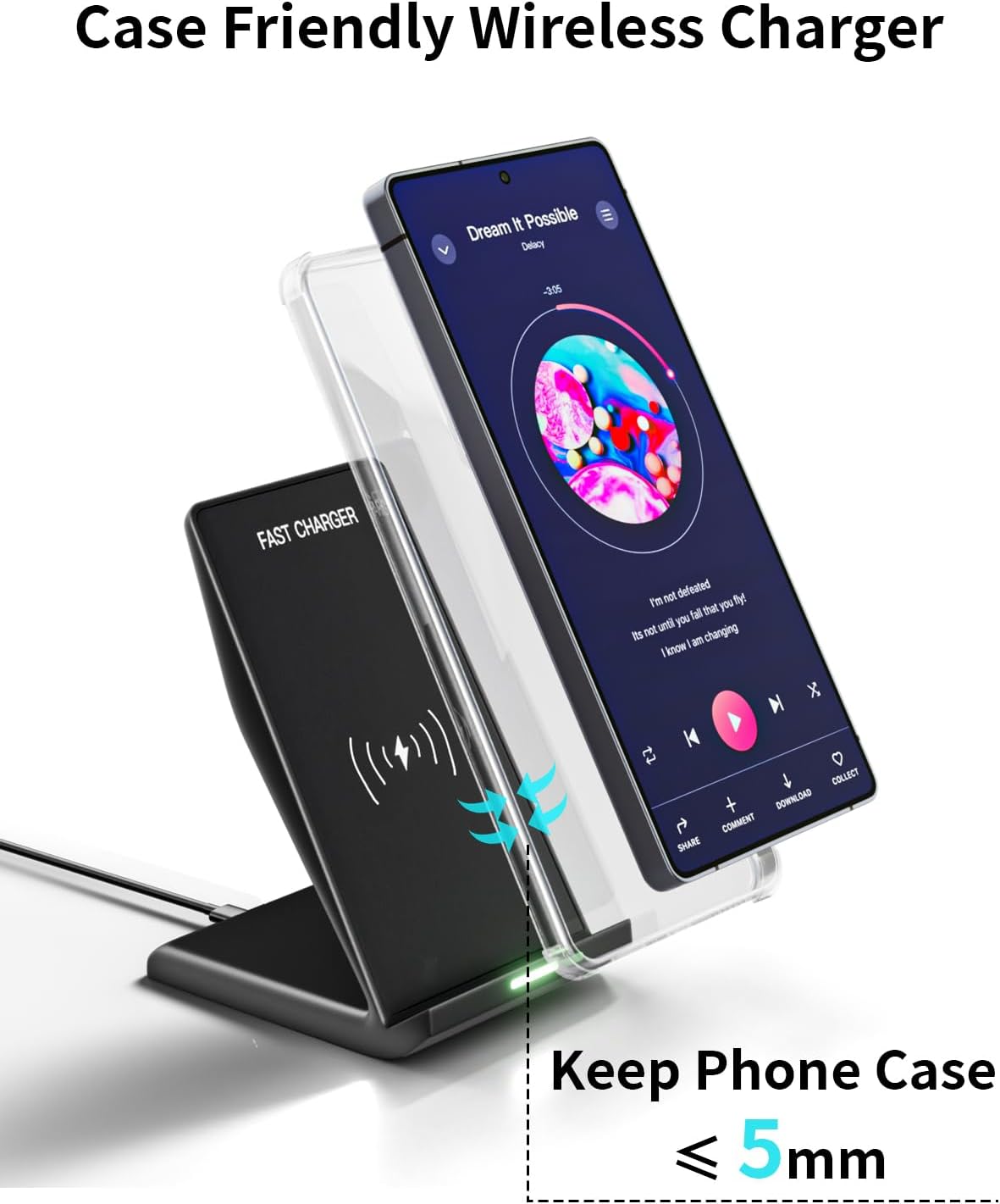 Wireless Charger Stand for Samsung,15W Max Wireless Charging Stand Desk Charging Station Android Desk Charger for Samsung S26/S25 Ultra/S24+/S23/S22/S21 FE,iPhone Air/17e/17 Pro Max/16 Pro/15/14/13/12