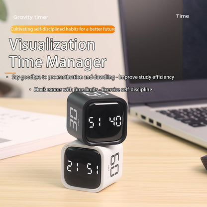 EooCoo Digital Timer College School Supplies, Gravity Pomodoro Cube Rotation, Countdown Productivity Kitchen Timer 5/10/30/60 Mins for Meeting, Back to School Gift, ADHD Tools, Office Desk Decoration