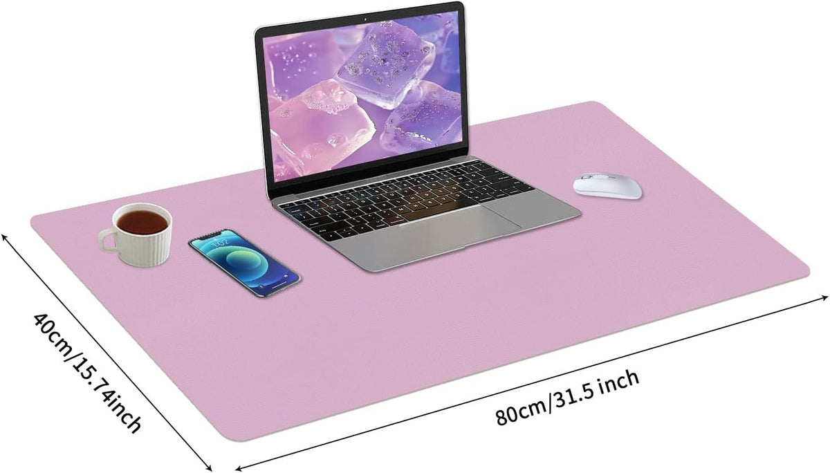 Bloss Leather Desk Pad and Keyboard Wrist Rest, Large Mouse Pad + Keyboard Pad+Mouse Wrist Support, Non-Slip Desk Mat Protector for Office, Home(31.5×15.7 Inches,Beige) - Colors A