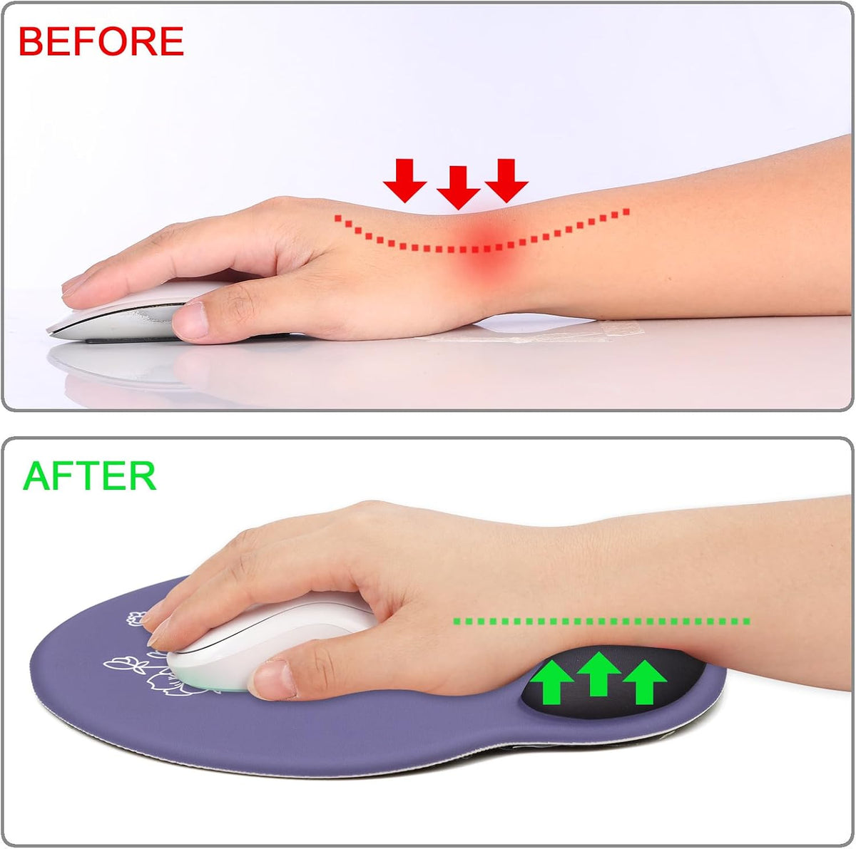 Ergonomic Mouse Pad with Wrist Rest Support,Gel Mouse Pads for Desk - Colors A