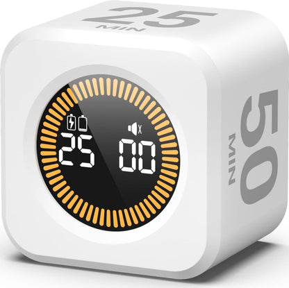 KADAMS Pomodoro Cube Timer Productivity Visual Timer - 5/10/25/50 Min Rotating Countdown (1, Green)