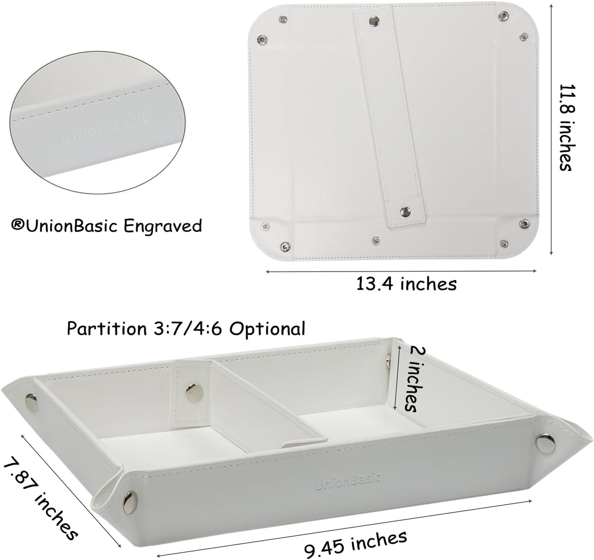 UnionBasic Small Valet Tray, Jewelry Tray for Rings Watches Earrings, Entryway Catchall Caddy for Coins Keys Change, Nightstand Bedside Valet Holder, Trays for Electronic Gadgets, Beige - Colors B