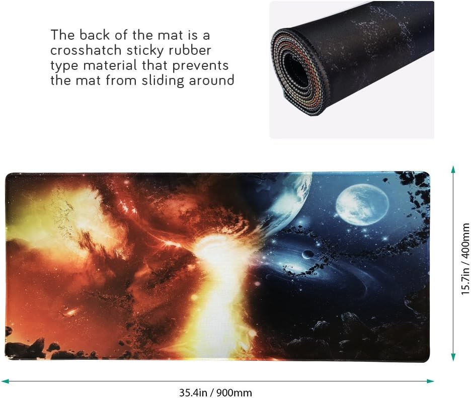 XXL Professional Large Mouse Pad & Computer Game Mouse Mat (35.4x15.7x0.1IN, Map) (90 * 40 Map)