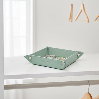 Small Valet Tray, Jewelry Tray for Rings Watches Earrings, Entryway Catchall Caddy for Coins Keys Change, Nightstand Bedside Valet Holder, Trays for Electronic Gadgets, Beige - Colors A