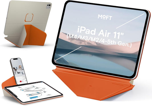 MOFT Dynamic Folio Tablet Stand for Desk Compatible with iPad mini A17 Pro 2024 & iPad mini 6th A15 2021, Slim Magnetic Tablet Holder Case with 20+ Viewing Angles, Beach White x Terracotta