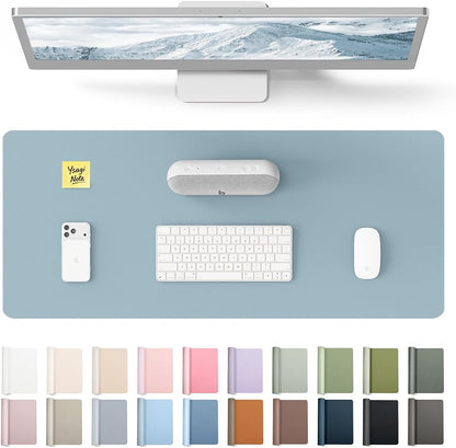 YSAGi Leather Desk Pad Protector, Office Desk Mat, Large Mouse Pad, Non-Slip PU Leather Desk Blotter, Waterproof Laptop Desk Writing Pad for Office and Home (23.6" x 13.8", Eggshell) - Colors B