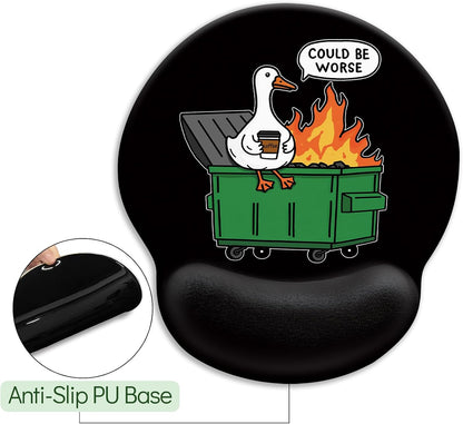LIMKRIAN Cat Ergonomic Mouse Pad with Wrist Rest, Gaming Mouse Pad with Wrist Support, Funny Mouse Pads for Desk, Computer Mousepad with Non-Slip Pain Relief PU Base, Cute Office Desk Accessories - Colors B