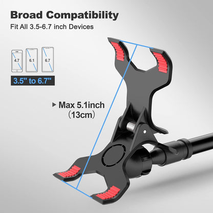 Gooseneck Cell Phone Holder, Universal 360 Flexible Phone Stand Lazy Bracket Mount Long Arms Clamp for Phone 13 Pro Xs Max XR X 8 7 6 6s Plus and Other 3.5~6.7'' Device (Black)