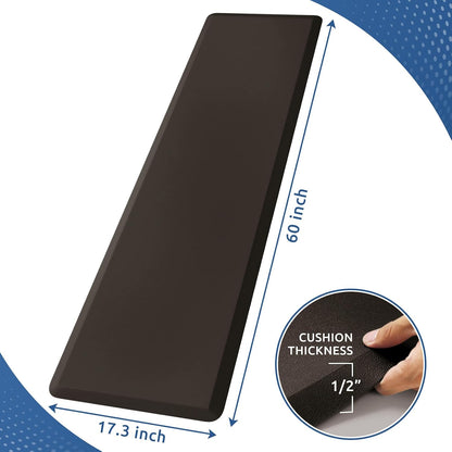 KitchenClouds Kitchen Mat Cushioned Anti Fatigue Rug 17.3"x28" Water Resistant, Non Slip, Standing and Comfort Desk/Floor Mats for House Sink Office (Black)