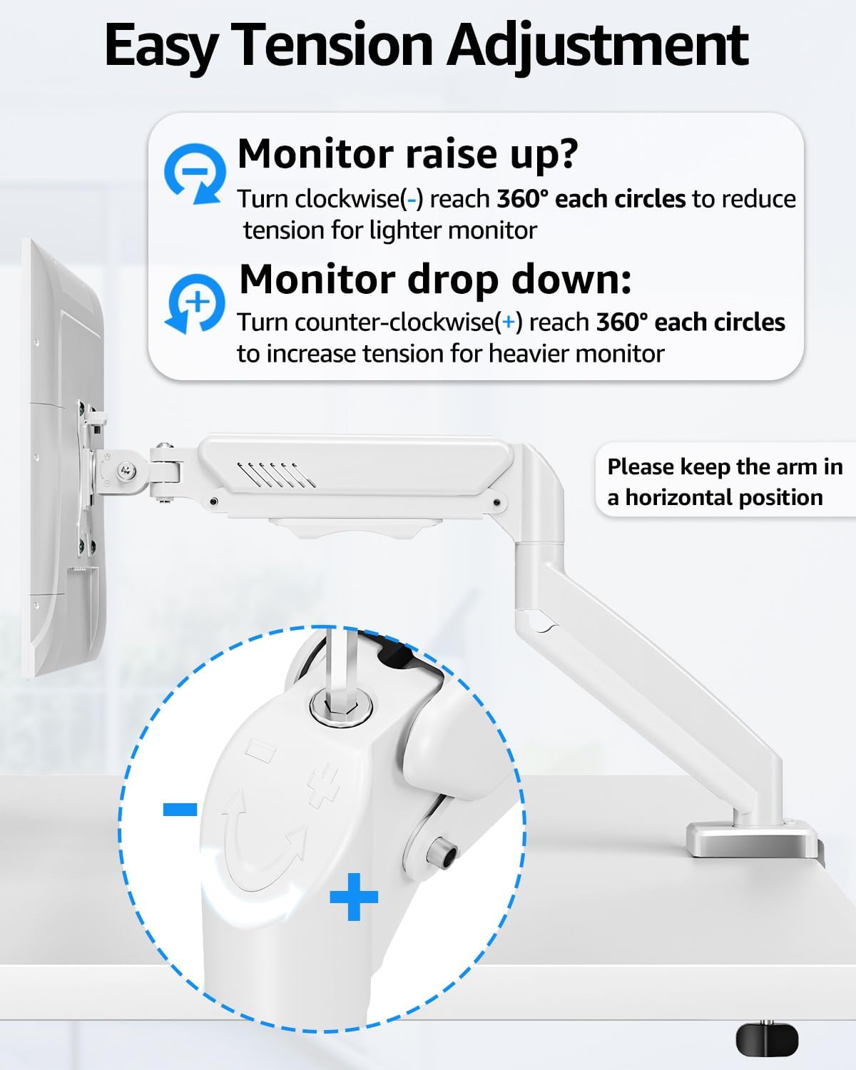 Dual Monitor Stand fits up to 32 inch, 4.4-19.8 lbs Computer Screens, Dual Monitor Desk Mount Height Adjustable, Monitor Arms for 2 Monitors, Home Office VESA Mounts, Freelift White