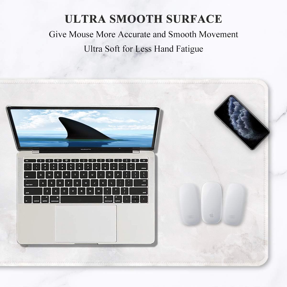 Auhoahsil Desk Mat, Ultra Large Mouse Pad, XXL Gaming Mousepad, Green Tropical Leaves Deskpad, Big Extended Full Size Mouse Pad, Desktop Desk Matt for Keyboard, Laptop & Computer, 35.5 x 15.7 in - Colors A