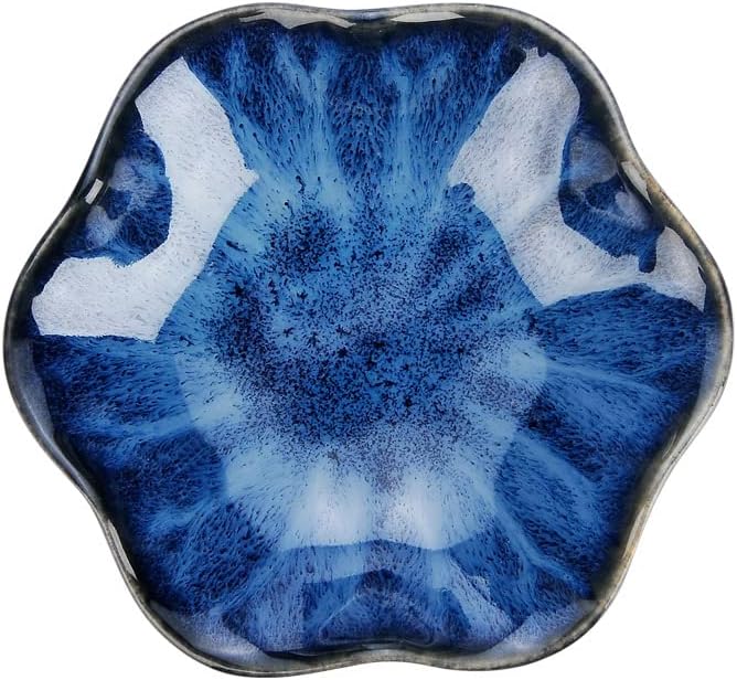 Ring Dish, Kiln Glaze Jewelry Trinket Tray, Gifts for Women I Lotus Leaf Necklace Earrings Holder on Nightstand Bathroom, Ceramic Cute Key Bowl, White. All Jewelries Are NOT Included.
