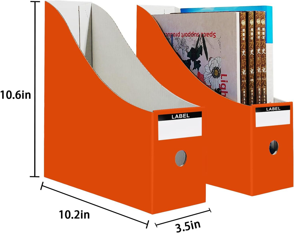 Limitliho 24 Pack Black Cardboard Magazine Holder, Sturdy Book Bins for Classroom Library, 10.6'' ×10.2'' ×3.5'' Inch Vertical File Folder Box