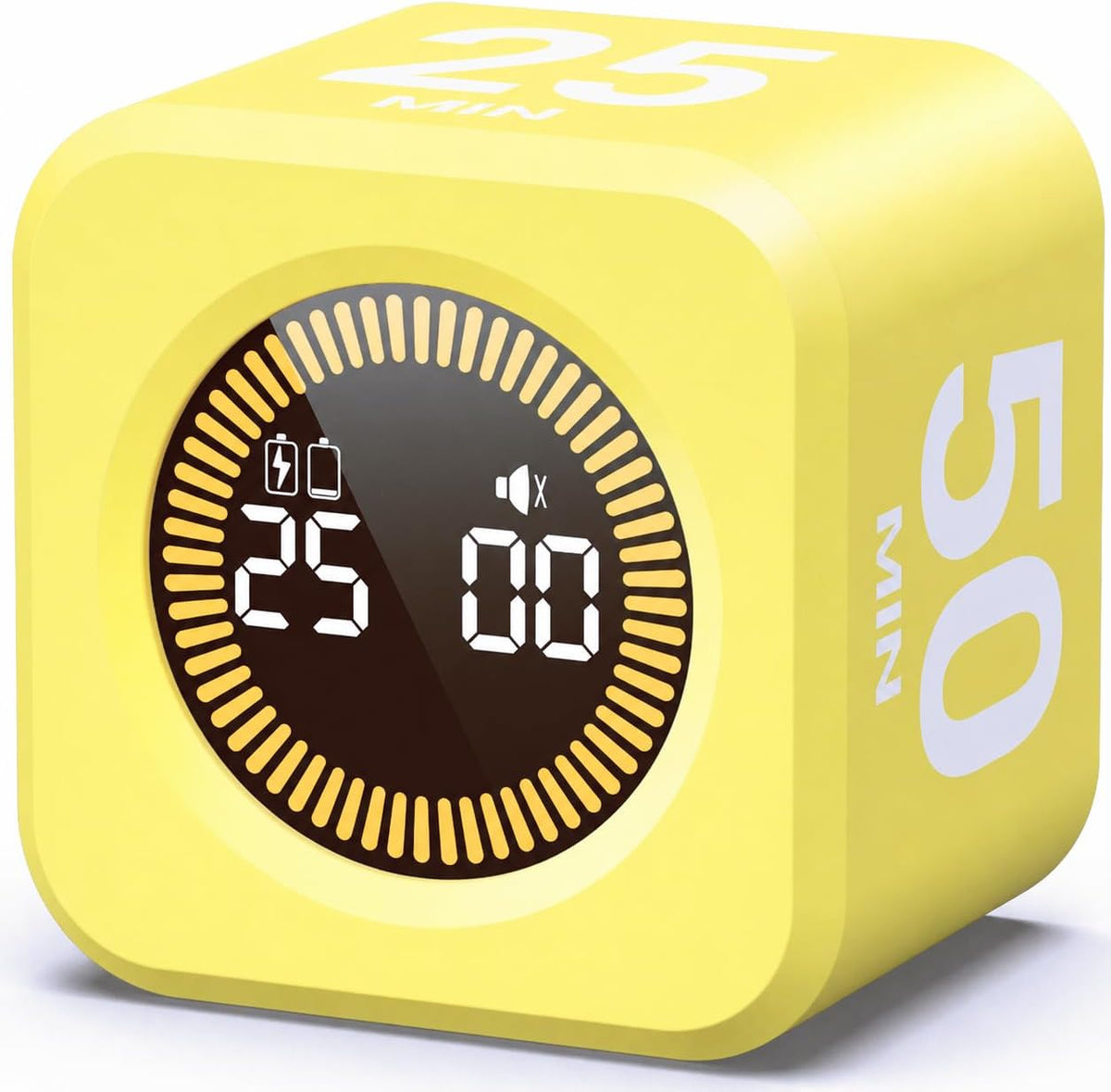 KADAMS Pomodoro Cube Timer Productivity Visual Timer - 5/10/25/50 Min Rotating Countdown (1, Green)