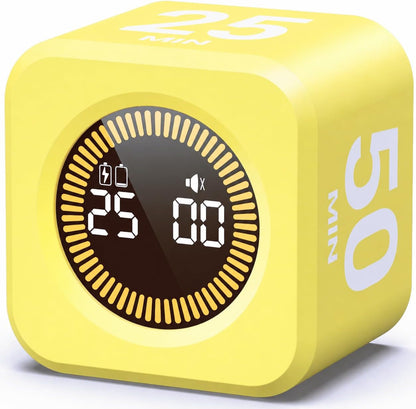 KADAMS Pomodoro Cube Timer Productivity Visual Timer - 5/10/25/50 Min Rotating Countdown (1, Green)