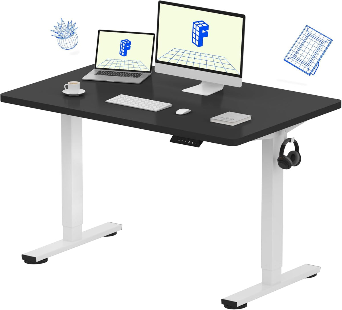 EN1 48"x24" One-Piece Standing Desk, White