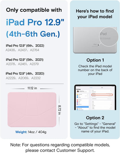 MOFT Dynamic Folio Tablet Stand for Desk Compatible with iPad mini A17 Pro 2024 & iPad mini 6th A15 2021, Slim Magnetic Tablet Holder Case with 20+ Viewing Angles, Beach White x Terracotta