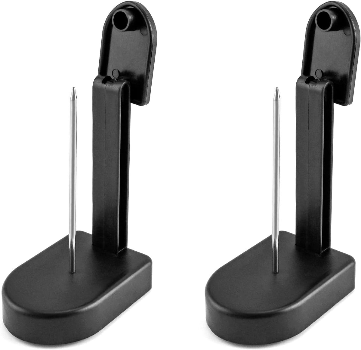 QWORK Paper Memo Holder Receipt Holder, 2 Packs Black Receipt Invoice Spike Stick Bill Fork Memo Note Spike with Safety Cap and Base