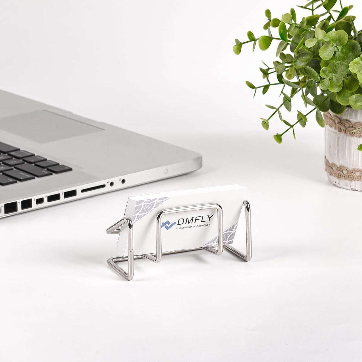 Metal Business Card Holder for Desk, Cute Card Display Stand, Compatible with Various Countertops, Gold