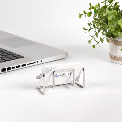 Metal Business Card Holder for Desk, Cute Card Display Stand, Compatible with Various Countertops, Gold