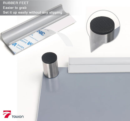 Small Glass Desktop Whiteboard Dry-Erase, Mini Pure Glass Whiteboard Stand