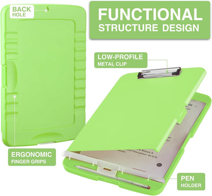 Clipboard with Storage, Clip Board 8.5 x 11 with Pen Holder, High Capacity Plastic Organization Case Box for Letter Legal A4 Size Paper, Nurses Teachers Must Haves, School & Office Supplies