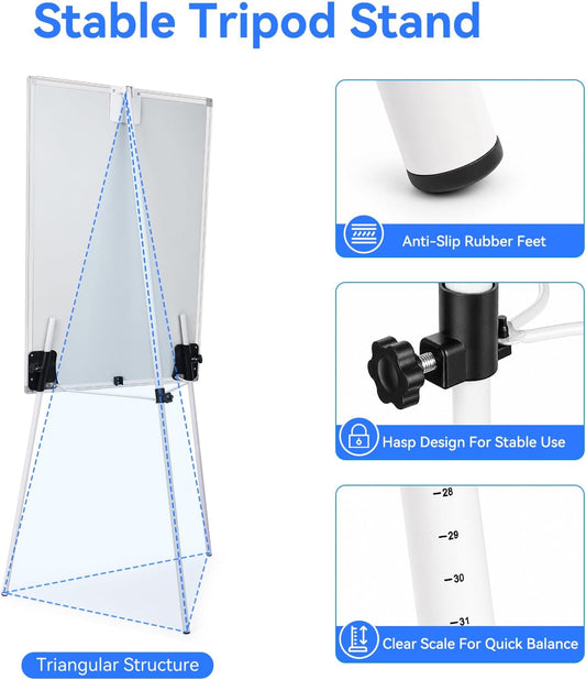 Easel Whiteboard 36 x 24 in, Stand Tripod with Height Adjustable