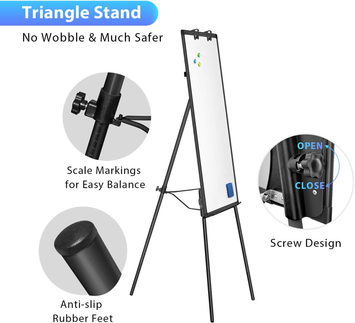 Easel Whiteboard 36 x 24 in, Stand Tripod with Height Adjustable