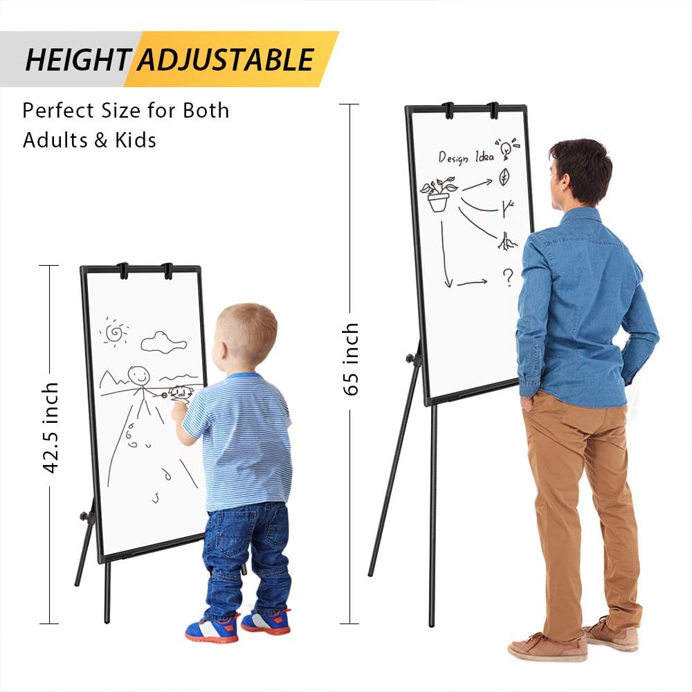 Easel Whiteboard 36 x 24 in, Stand Tripod with Height Adjustable