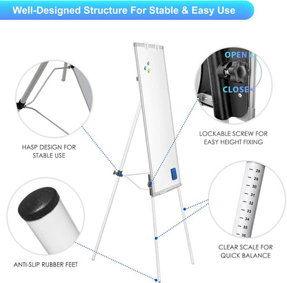 Easel Whiteboard 36 x 24 in, Stand Tripod with Height Adjustable