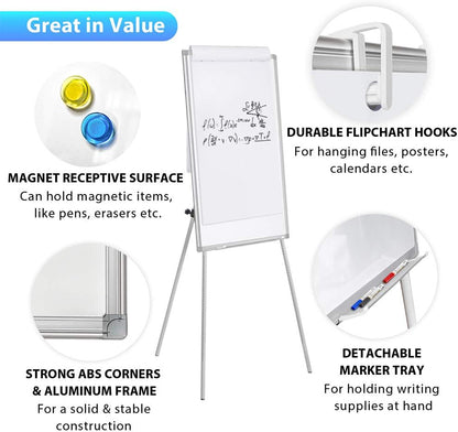 Easel Whiteboard 36 x 24 in, Stand Tripod with Height Adjustable