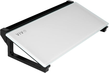 White Glass 16 x 7 in Dry Erase Board with Open Storage, DESK-WB16D