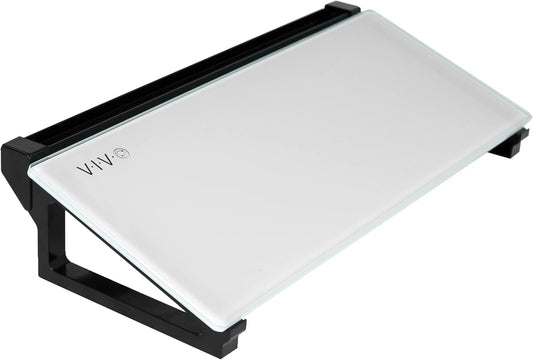 White Glass 16 x 7 in Dry Erase Board with Open Storage, DESK-WB16D