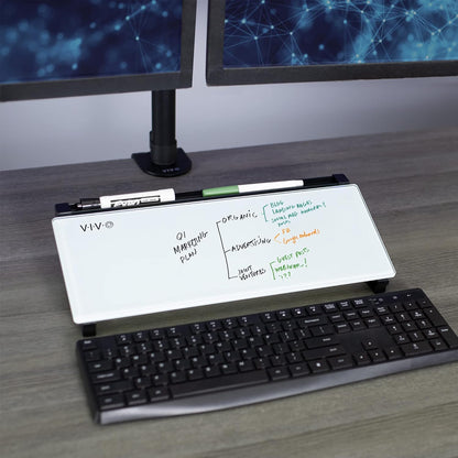 White Glass 16 x 7 in Dry Erase Board with Open Storage, DESK-WB16D