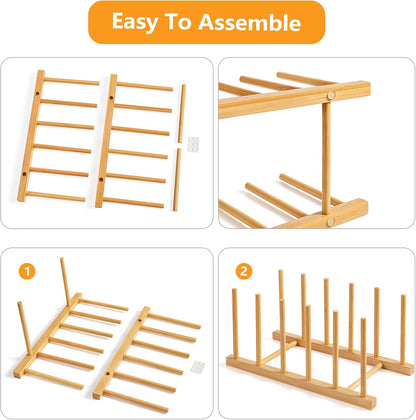 Desk File Organizer 1 Pack Bamboo 5 Section Vertical File Sorter