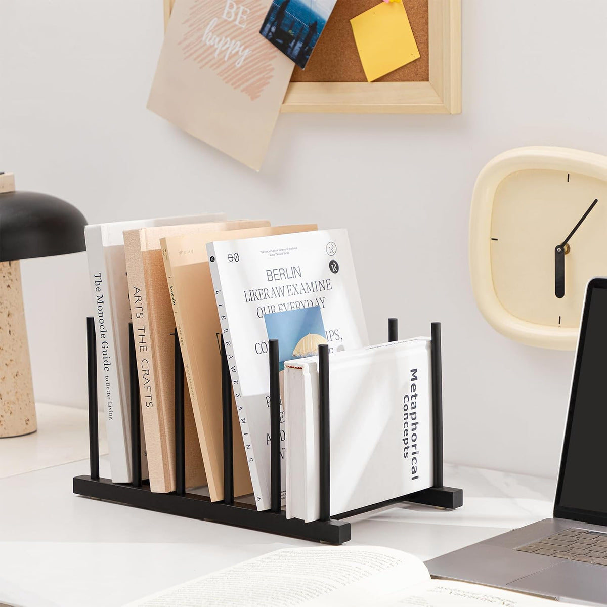 Desk File Organizer 1 Pack Bamboo 5 Section Vertical File Sorter