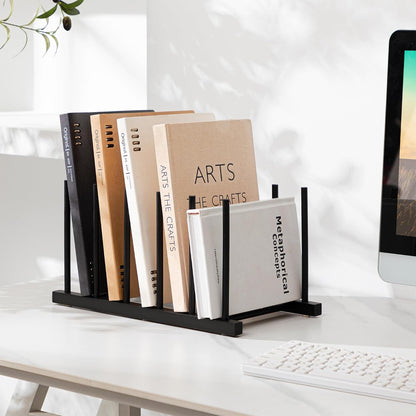 Desk File Organizer 1 Pack Bamboo 5 Section Vertical File Sorter