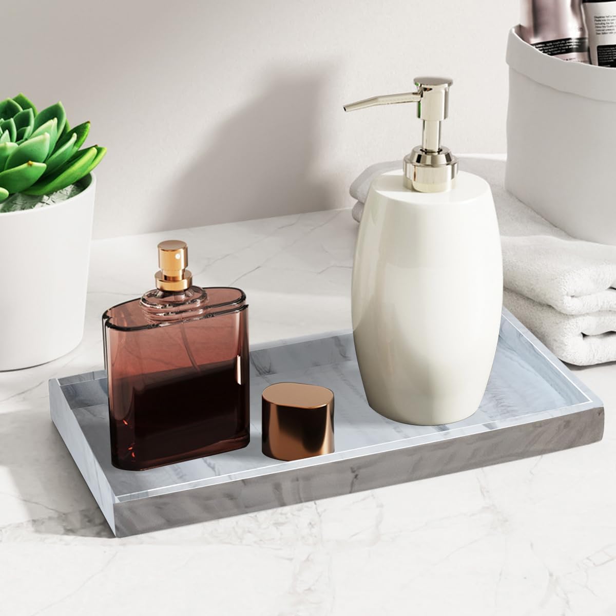 2PCS 7.87” L x 3.93” W Silicone Soap Dispenser Trays, countertop Tray for Kitchen Counter, Toilet, Small Black Tray for Scrubber, Lotion Bottles, Perfume, Jewelry, Candle, Key Trinket Ring-Black